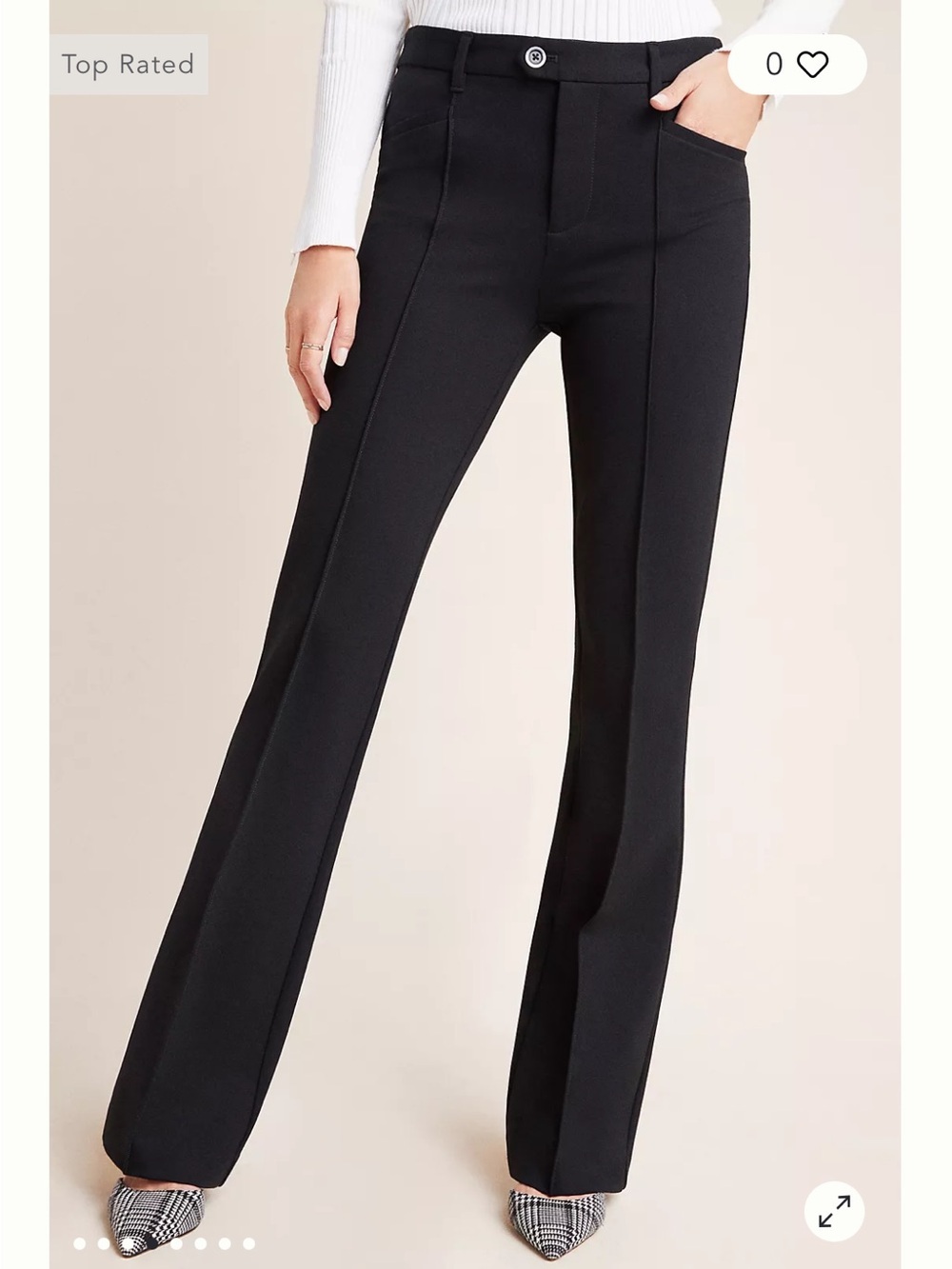 Anthropologie the essential trouser Flare Business Pants in Black Size 2